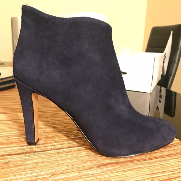 Shoes - Flash Sale! NineWest Cozie Booties Navy Blue Suede